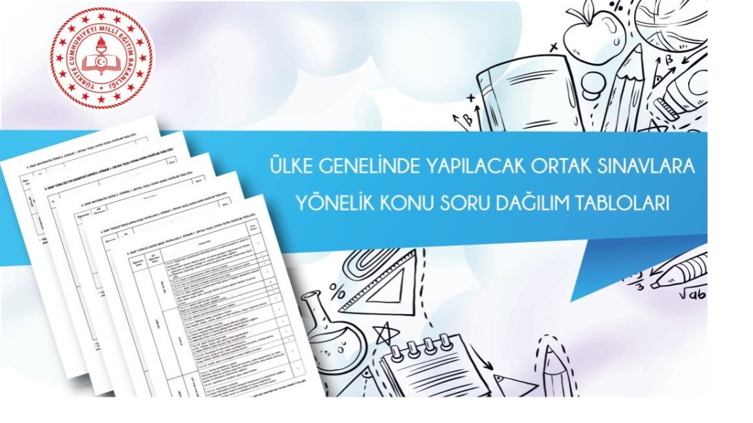 ÜLKE GENELİNDE 6 VE 10. SINIFLAR İÇİN YAPILACAK ORTAK SINAVLARA YÖNELİK KONU SORU DAĞILIM TABLOLARI YAYIMLANDI