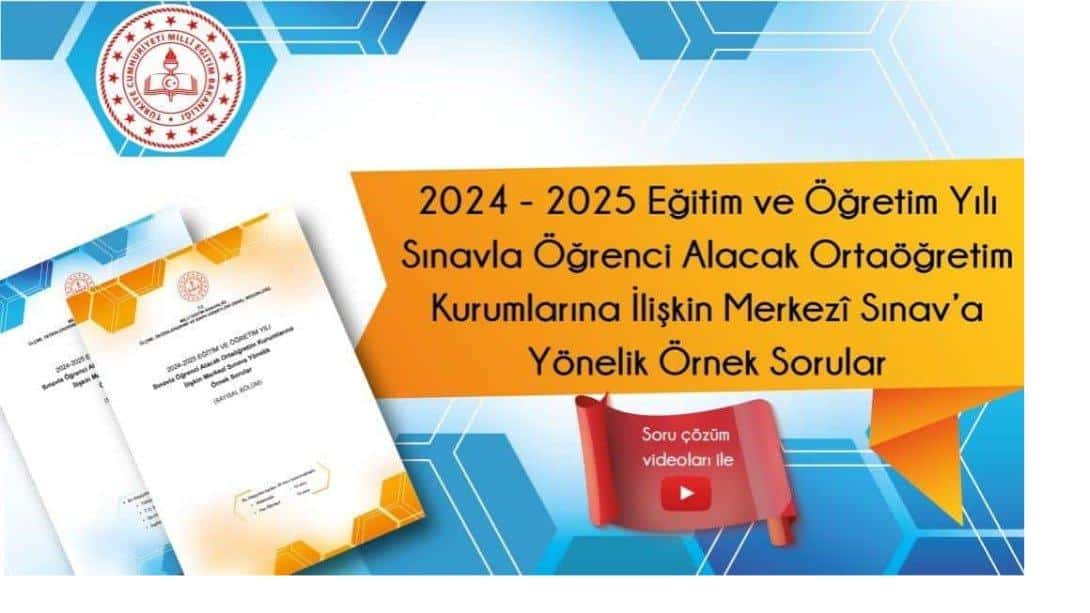 LGS KAPSAMINDAKİ MERKEZÎ SINAVA YÖNELİK ÖRNEK SORULAR YAYIMLANDI